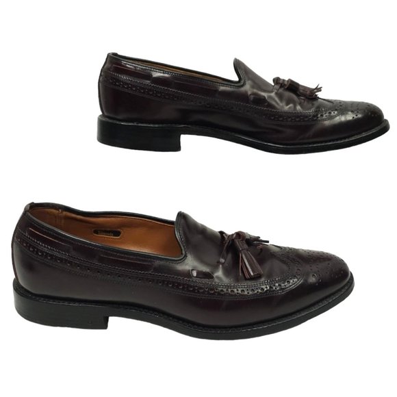 Allen Edmonds Manchester Tassel Wingtip Loafer Mens Size 10 AA Leather Burgundy - Picture 12 of 12